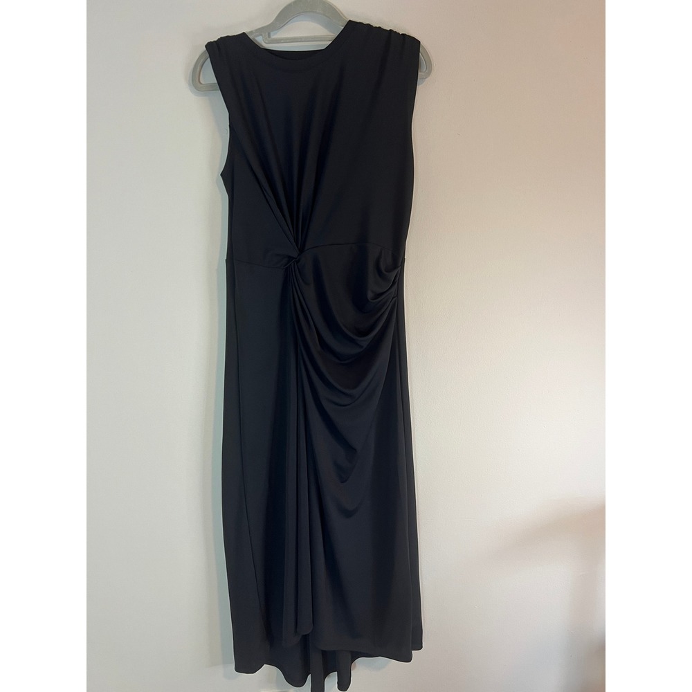 Banana Republic Black Twist Front Sleeveless Midi Dress NWT Small